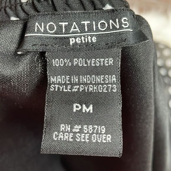 Notations Womens Polka Dot Tiered Layer Ruffle Skirt Petite Medium Black White - Picture 8 of 8